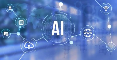 İnternet, iş, teknoloji ve ağ konsepti. Yapay zeka ve yapay zeka kavramı. 3d illüstrasyon.