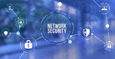 İnternet, iş, teknoloji ve ağ konsepti. Siber güvenlik veri koruması iş teknolojisi gizlilik kavramı. 3d illüstrasyon