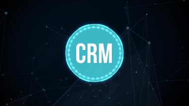 İnternet, iş, teknoloji ve ağ konsepti. CRM Müşteri İlişkileri Yönetimi. Sanal düğme.