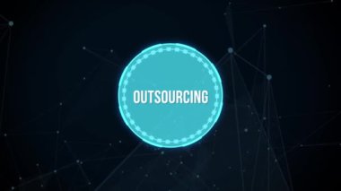 İnternet, iş, teknoloji ve ağ konsepti. İnsan Kaynakları 'nın dış kaynak kullanımı. Sanal düğme.