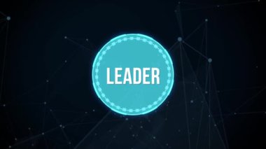 İnternet, iş, teknoloji ve ağ kavramı. Başarılı takım lideri. İş liderliği kavramları. Başarılı bir takım lideri bir yönetici pazar lideridir. Sanal düğme.