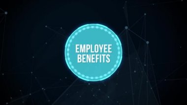İnternet, iş, teknoloji ve ağ konsepti. Yazıyı gösterir: EMPLOYEE BENEFITS. Sanal düğme.