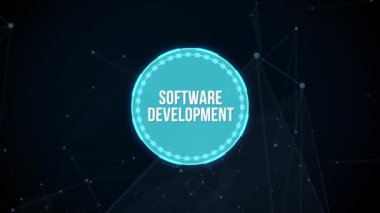 İnternet, iş, teknoloji ve ağ konsepti. Sanal ekranda Yazıt Geliştirme. Sanal düğme.
