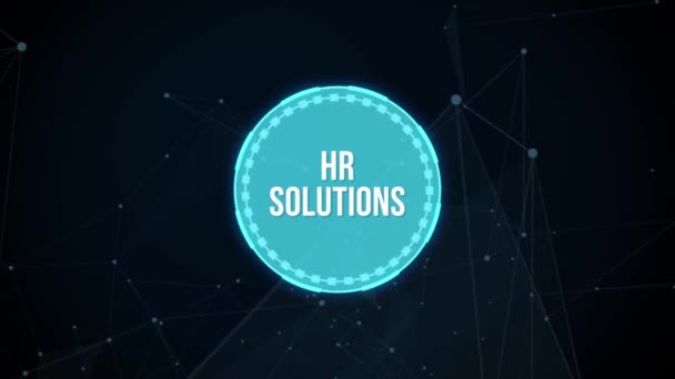 Интернет Бизнес Технология Сетевая Концепция Solutions Виртуальная Кнопка — стоковое видео
