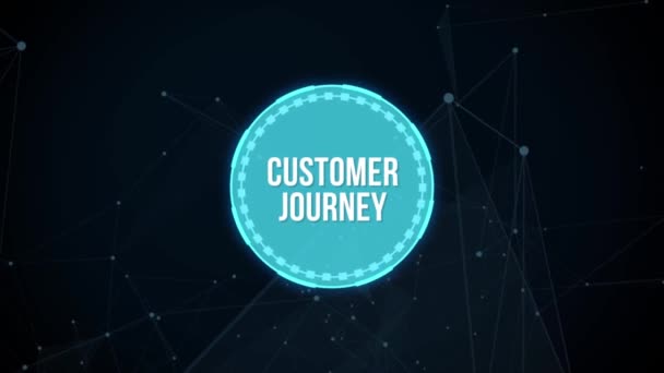Internet Business Technology Network Concept 在虚拟显示屏上记录客户的旅程 虚拟按钮 — 图库视频影像