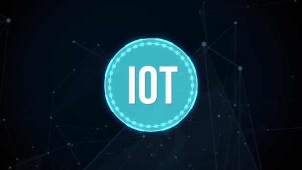 物联网 Iot概念 商人提供Iot产品和解决方案 Internet Business Technology Network Concept 虚拟按钮 — 图库视频影像