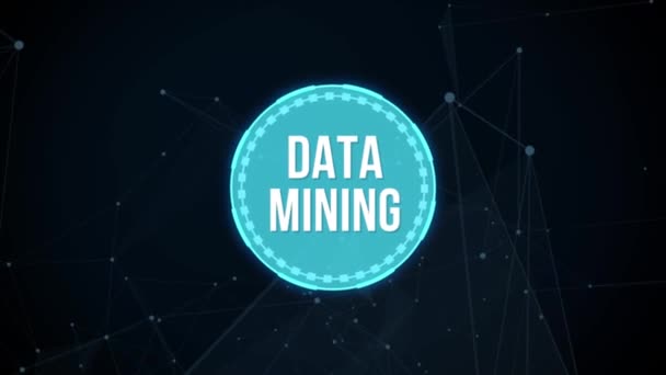 Internet Bisnis Teknologi Dan Konsep Jaringan Konsep Data Mining Tombol — Stok Video