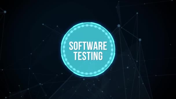 Internet Bisnis Teknologi Dan Konsep Jaringan Inskripsi Software Testing Pada — Stok Video