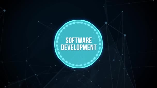 Internet Negócios Tecnologia Conceito Rede Desenvolvimento Software Inscrição Tela Virtual — Vídeo de Stock