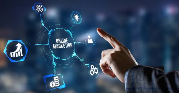 Internet Negócios Tecnologia Conceito Rede Solução Tecnologia Marketing Digital Para — Fotografia de Stock