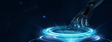 İş süreçlerinin dijitalleştirilmesi ve modern teknoloji kavramı. Dijital dönüşüm. 3B illüstrasyon