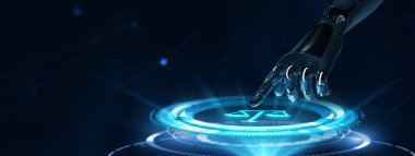 İş, Teknoloji, İnternet ve ağ konsepti. İşçi Hukuku Avukatı. 3B illüstrasyon