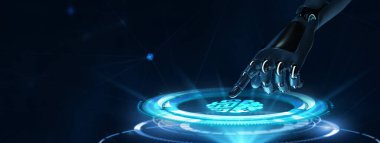 Yapay zeka (yapay zeka), makine öğrenme ve modern bilgisayar teknolojileri kavramları. İş, Teknoloji, İnternet ve ağ konsepti. 3B illüstrasyon