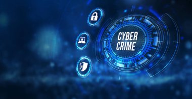 İnternet, iş, teknoloji ve ağ konsepti. Siber güvenlik veri koruması iş teknolojisi gizlilik kavramı. 3d illüstrasyon