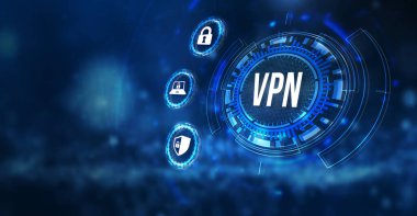 İnternet, iş, teknoloji ve ağ konsepti. Siber güvenlik veri koruması iş teknolojisi gizlilik kavramı. 3d illüstrasyon