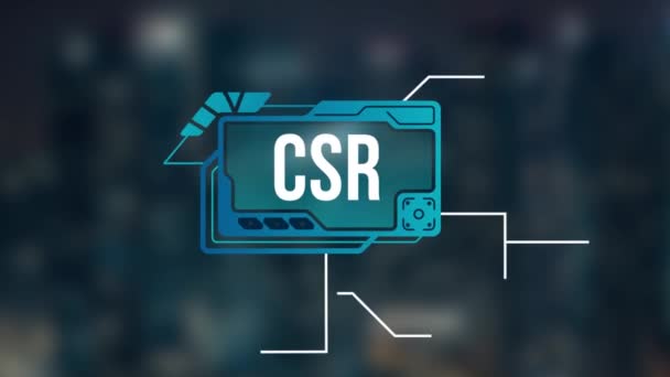 インターネット ビジネス テクノロジー ネットワークの概念 Csrの略称 近代的な技術の概念 バーチャルボタン — ストック動画
