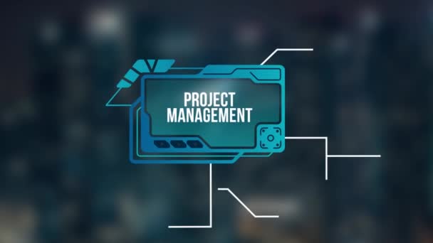 Internet Bedrijfsleven Technologie Netwerkconcept Project Management Concept Virtuele Knop — Stockvideo