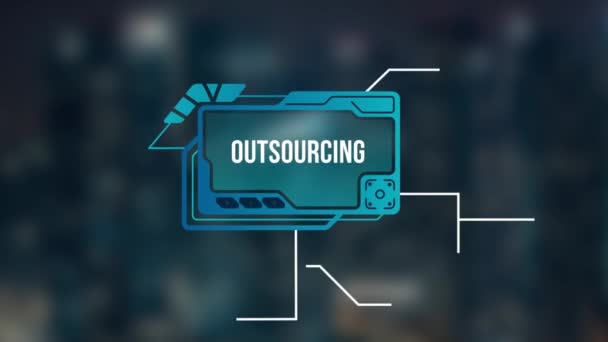 Internet Podnikání Technologie Síťové Koncepce Outsourcing Lidských Zdrojů Virtuální Tlačítko — Stock video