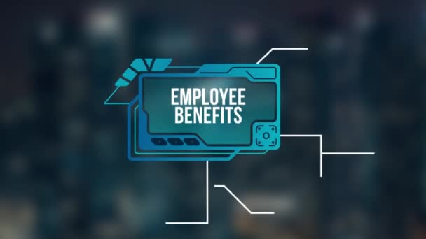 Internet Business Technology Network Concept 显示题词 Employee Benefits 虚拟按钮 — 图库视频影像