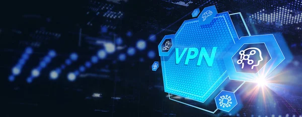 Zakelijk Technologie Internet Netwerkconcept Vpn Netwerk Beveiliging Internet Privacy Encryptie — Stockfoto