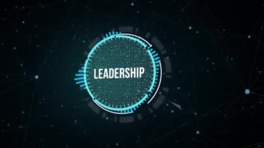 İnternet, iş, teknoloji ve ağ konsepti. Liderlik işletme yönetimi. Sanal düğme.