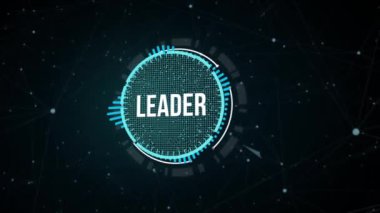 İnternet, iş, teknoloji ve ağ kavramı. Başarılı takım lideri. İş liderliği kavramları. Başarılı bir takım lideri bir yönetici pazar lideridir. Sanal düğme.