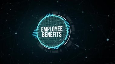 İnternet, iş, teknoloji ve ağ konsepti. Yazıyı gösterir: EMPLOYEE BENEFITS. Sanal düğme.