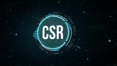 İnternet, iş, teknoloji ve ağ konsepti. CSR kısaltması, modern teknoloji kavramı. Sanal düğme.
