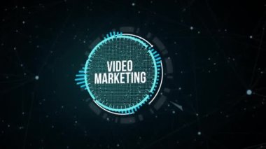 İnternet, iş, teknoloji ve ağ konsepti. Ekranda video pazarlama ve reklam konsepti var. Sanal düğme.