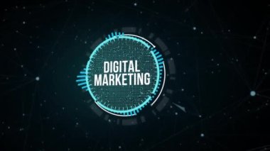 İnternet, iş, teknoloji ve ağ konsepti. Dijital pazarlama içeriği planlama reklam stratejisi konsepti. Sanal düğme.