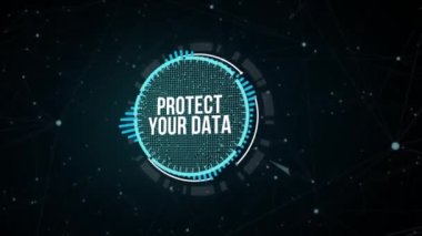 İnternet, iş, teknoloji ve ağ konsepti. Siber güvenlik veri koruması iş teknolojisi gizlilik kavramı. Sanal düğme.