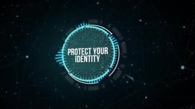 İnternet, iş, teknoloji ve ağ konsepti. Siber güvenlik veri koruması iş teknolojisi gizlilik kavramı. Sanal düğme.