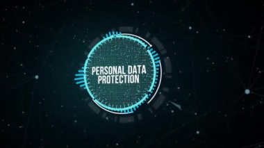 İnternet, iş, teknoloji ve ağ konsepti. Siber güvenlik veri koruması iş teknolojisi gizlilik kavramı. Sanal düğme.