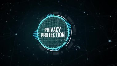 İnternet, iş, teknoloji ve ağ konsepti. Siber güvenlik veri koruması iş teknolojisi gizlilik kavramı. Sanal düğme.