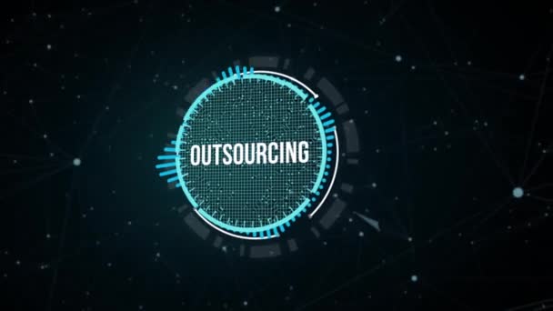 Internet Business Technology Network Concept Outsourcing Human Resources Virtual Button — Stock Video