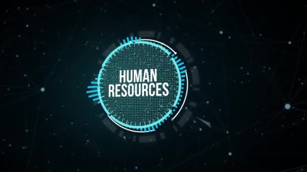 Интернет Бизнес Технологии Сетевая Концепция Управления Человеческими Ресурсами Виртуальная Кнопка — стоковое видео
