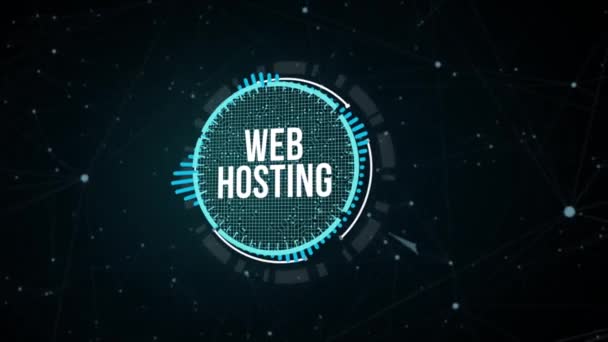インターネット ビジネス テクノロジー ネットワークの概念 ウェブホスティング ストレージスペースとウェブサイトへのアクセスを提供する活動 バーチャルボタン — ストック動画