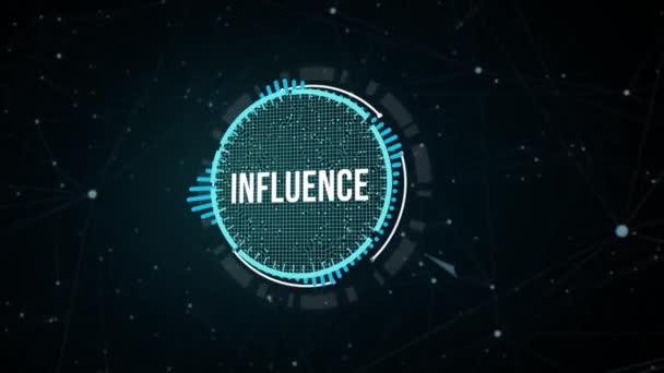 Internet Podnikání Technologie Síťové Koncepce Influencer Marketing Koncept Virtuální Tlačítko — Stock video