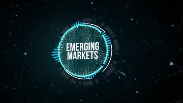 Internet Bisnis Teknologi Dan Konsep Jaringan Pasar Yang Berkembang Tombol — Stok Video