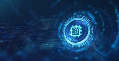 İnternet, iş, teknoloji ve ağ konsepti. Nesnelerin interneti - IOT konsepti. İşadamı IOT ürünleri ve çözümler sunuyor. 3d illüstrasyon.