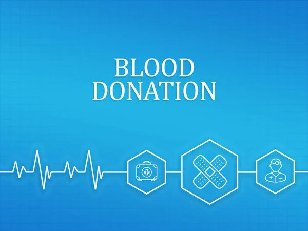 Internet Business Technology Network Concept 虚拟屏幕上的献血日医学概念 3D说明 — 图库照片