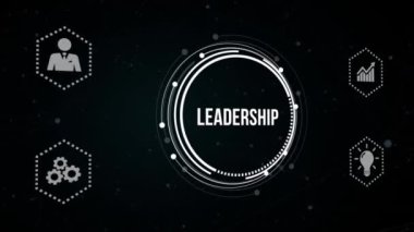 İnternet, iş, teknoloji ve ağ konsepti. Liderlik işletme yönetimi. Sanal düğme.