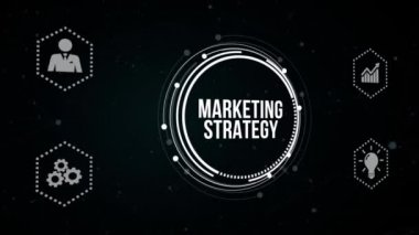 İnternet, iş, teknoloji ve ağ konsepti. Dijital pazarlama içeriği planlama reklam stratejisi konsepti. Sanal düğme.