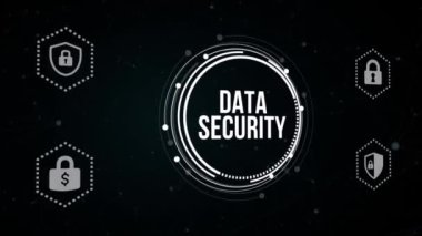 İnternet, iş, teknoloji ve ağ konsepti. Siber güvenlik veri koruması iş teknolojisi gizlilik kavramı. Sanal düğme.