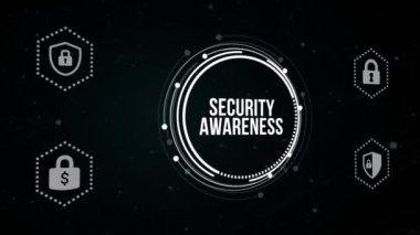 İnternet, iş, teknoloji ve ağ konsepti. Siber güvenlik veri koruması iş teknolojisi gizlilik kavramı. Sanal düğme.