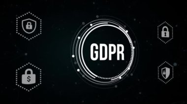 İnternet, iş, teknoloji ve ağ konsepti. Siber güvenlik veri koruması iş teknolojisi gizlilik kavramı. Sanal düğme.