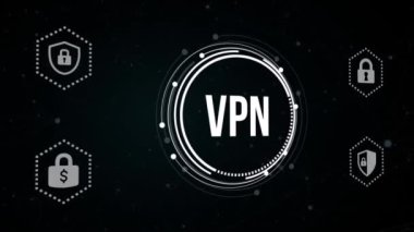 İnternet, iş, teknoloji ve ağ konsepti. Siber güvenlik veri koruması iş teknolojisi gizlilik kavramı. Sanal düğme.