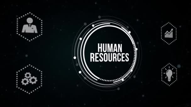 Internet Business Technology Network Concept Human Resources Management Concept 虚拟按钮 — 图库视频影像