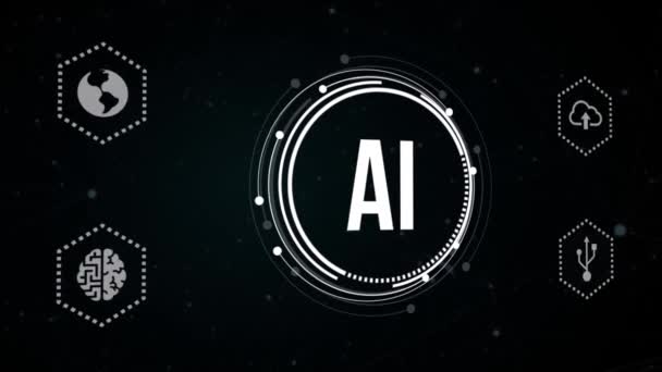 Интернет Бизнес Технология Сетевая Концепция Learning Artificial Intelligence Concept Виртуальная — стоковое видео