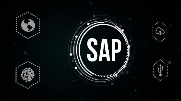 Интернет Бизнес Технология Сетевая Концепция Концепция Sap System Software Automation — стоковое видео